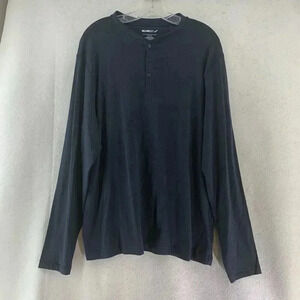 William Rast Men’s Shirt Blue Henley Three‎ Button Long Sleeve Pima Cotton Sz XL